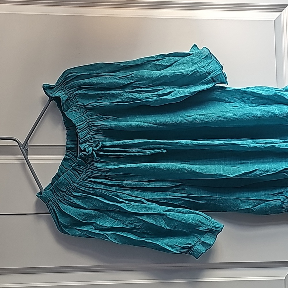 Teal linen top